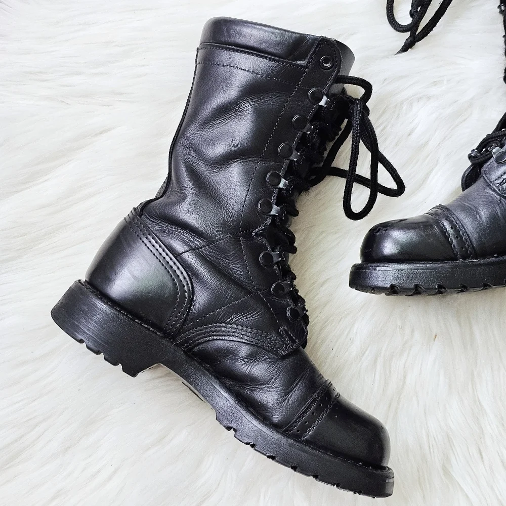 90's Corcoran 10” Field Combat Boots Men's 6M Black Genuine Leather Vibram USA